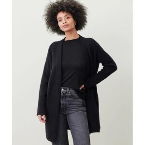 Jenni Kayne • Sweater Coat cardigan black merino wool yak knit minimalist open